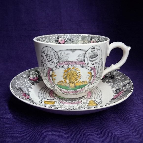 Antique Adams Of England Breakfast Cup Mug And Saucer Warranted Staffordshire - Picture 3 of 16